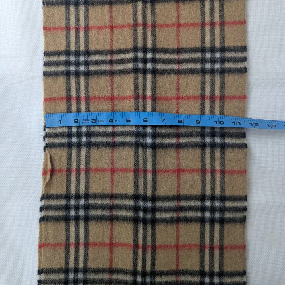 Burberry Check Beige Scarf Unisex | Cashmere Wool Blend | Authentic | Used - Picture 7 of 7